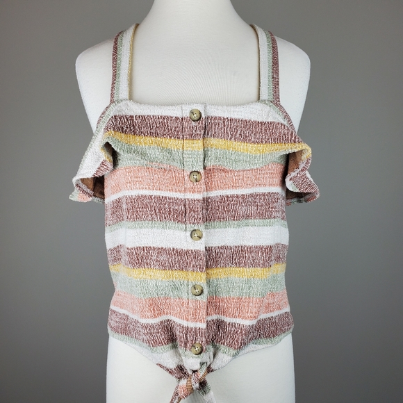 Madewell Texture & Thread Ruffle Tie Front - Picture 2 of 6